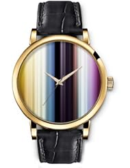 SPRAWL Aanalog Fashion Series Gold Ladies Watches of Genuine Black Leather Strap,Unique Wrist Watch for Women Girls Designed with Vertical color bars