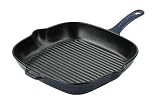 Chasseur Cast Iron 26cm Square Grill Pan Cobalt Blue