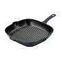 Chasseur Cast Iron Square Grill Pan, Cobalt Blue, 26cm