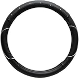 OxGord&reg; Faux Leatherette Studded Rhinestone Crystal Bling Steering Wheel Cover, Universal 15 inch