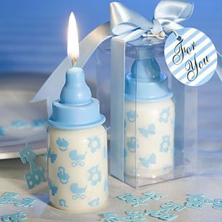Blue Baby Bottle Candle Favors, 72 On Sale