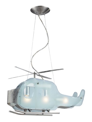 Elk 5056/3 3-Light Helicopter Shaped Pendant In Satin Nickel