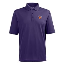 Clemson Tigers Polo - NCAA Antigua Mens Pique Xtra-Lite Dark Purple - XXX-Large
