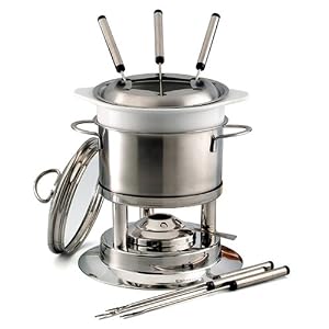 Chantal Brushed Stainless Steel 5 Function Fondue by Chantal