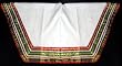56" Stylish White Christmas Tree Skirt with Striped Ribbon Trim