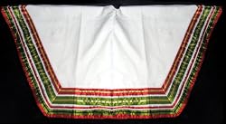 56" Stylish White Christmas Tree Skirt with Striped Ribbon Trim