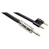 HOSA SPEAKER CABLE, JUMBO 1/4" PHONE - BANANA PLUG 12AWG x2, 5 ft. (Discontinued by Manufacturer)