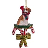 Beagle Candy Cane Christmas Ornament