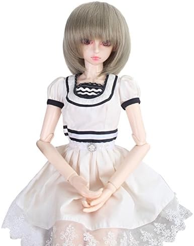 9-10 inch (22-24cm) 1/3 BJD/SD Doll Wig Neat Bangs Short Straight Hair (Light Green)