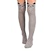 Knee High Sock,Morecome Women Cat Catoon Socks Long Socks Over Knee High Sock (Gray)
