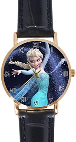 Elsa Frozen Custom 100% NEW genuine leather Band fashion adult's Sport wrist watch