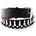 BLACK MACHINE GUN LEATHER SNAP BELT WITH REMOVABLE BUCKLE