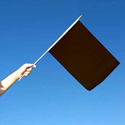 Solid Black 12x18in Stick Flag
