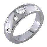 Genoa Titanium Ring with Scattered Diamonds