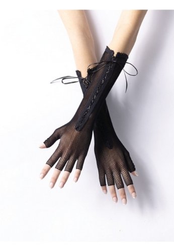 Long Fingerless Fishnet Gloves - Accessory Costume