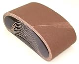 Aluminum Oxide Sanding Belts, 4 by 21, 180 Grit, Pack of 10.