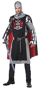 California Costumes Men's Renaissance Medieval Knight Ren Faire Costume, Black/Red, Small/Medium