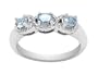 10k White Gold Aquamarine 3-Stone Ring, Size 6