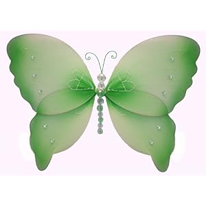 18 Green Crystal Butterfly nylon hanging ceiling wall ba