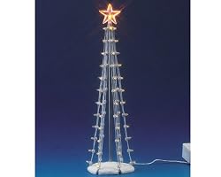 Lemax Christmas Village 9" Lighted Clear Silhouette Tree Accessory #74659