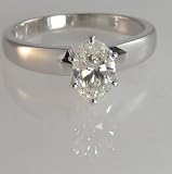 Oval Diamond Engagement Ring (1 Ct H-SI1) EGL certification 14k White Gold