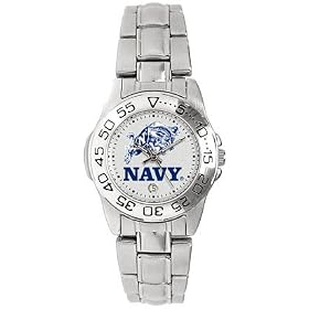 Navy Naval Academy Midshipmen- United States Ladies Sports Steel Watch