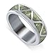 Gem Avenue Men's 925 Sterling Silver Mother of Pearl Southwestern Style 6mm Band