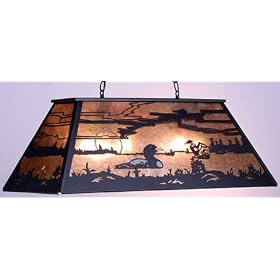 Rustic Lodge Loon Billiards Pool Table Island Light by Meyda Tiffany by Meyda