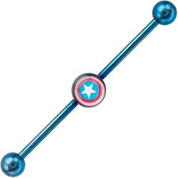 Captain America Anodized Industrial Barbell