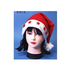 12er-SET Weihnachtsmann-M�tze mit 5 blinkenden Sternen