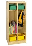 Two Bay Coat Locker (Natural) (50"H x 21"W x 15"D)