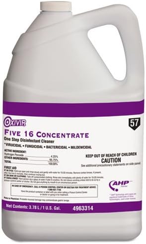 Oxivir Five 16 One-Step Disinfectant Cleaner, 1gal Bottle - Includes four per case.