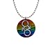 1 Inch Button Necklace of Gay Pride Rainbow Diamond Male Symbols Flag (Gay, Lesbian, Bi, Bisexual, Transexual, Transgender)