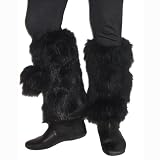Guêtres sur bottes en fourrure fausse doublés Noir