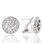 Sterling Silver with CZ Flower Buttons Earrings