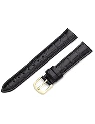 Hadley-Roma Womens LSL717RA 160 16-mm Black Crocodile Grain Watch Strap