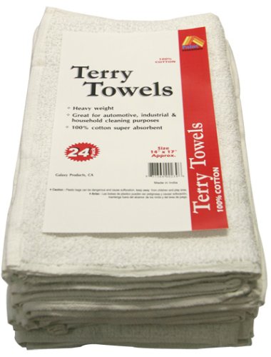 Tools: Paint Essentials 14 by 17 Inch Terry Towels, White 24 Pack #WT24
