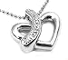 Platinum Plated Sterling Silver Genuine Diamond Heart Pendant on 16 Chain Necklace