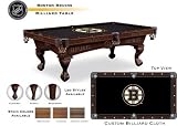 PT9-ECB 9' Elmhurst Legs and Cinnamon Finish Pool Table with Boston Bruins