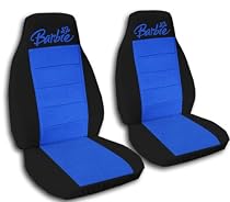 1997 Jeep Wrangler TJ seat covers. One front set of seat covers. Black and med blue Barbie Jeep seat covers.