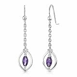 1.00 Ct.T.W. Genuine Marquise Cut Amethyst in Pure Sterling Silver Earrings