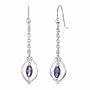 1.00 Ct.T.W. Genuine Marquise Cut Amethyst in Sterling Silver Earrings