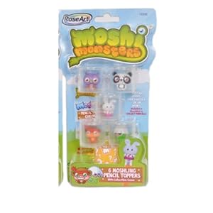 Moshi Monsters Moshlings Pencil Toppers- Chop Chop, Pooky, Prof Purplex, Shi Shi & Honey