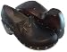 Nurture Black Leather Deco Breeze Clogs Shoes