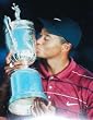Tiger Woods PGA Golf 8x10 Photograph Kissing Trophy