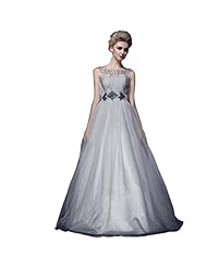 Bateau Neck Beaded Mesh Evening Dress/Wedding Party Dress 