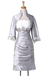 Knee Length Chiffon/Satin Mother-of-the-Bride Dress/Wedding Party Dress 