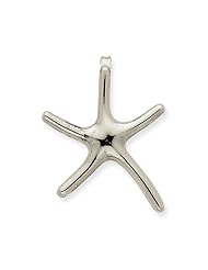 14K White Gold Large Dancing Starfish Slide Pendant