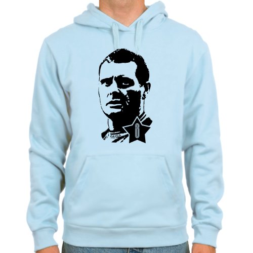 Kapuzensweater Paul Gascoigne ::: Farbauswahl: skyblue oder weiß ::: Größen: M-XL ::: Fußball-Kult