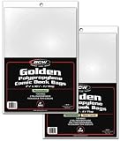BCW Golden Resealable Comic Book Bags - (5 Pack) Comics Collecting Supplies